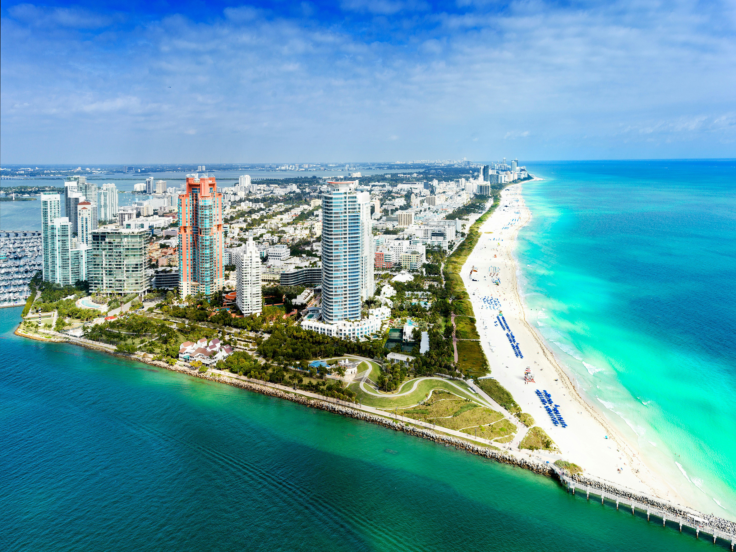 Aerial view of Miami Beach and South Pointe